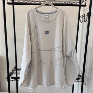Nike White Wrap Around Swish Graphic Lightweight Sweatshirt